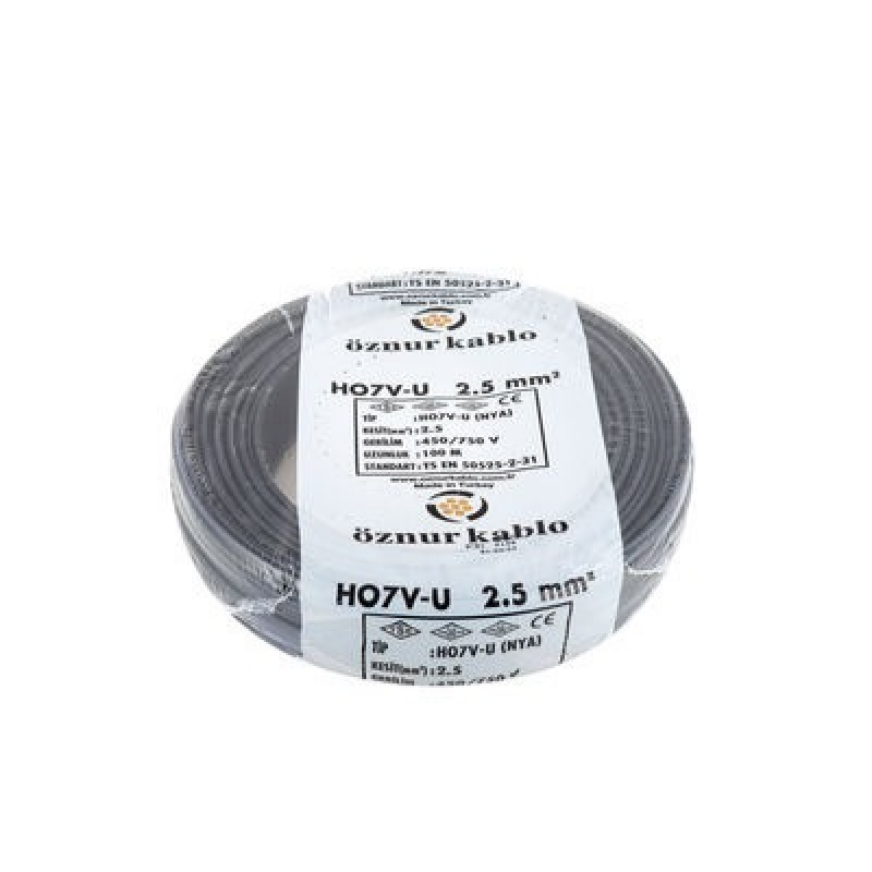 2,5 MM NYA ÖZNUR SİYAH KABLO 100 METRE